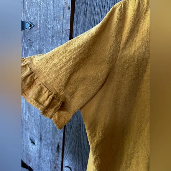 Goldenrod Ruffle Sleeve Women's Top - Picture 3 of 4